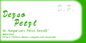 dezso petzl business card